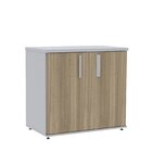 Armário Baixo 02 Portas Pivotante Abc745 Cinza/noce Naturalle