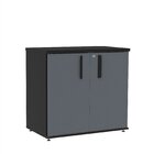 Armário Baixo 02 Portas Pivotante Abc745 Preto/grafito