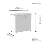 Armário Baixo 02 Portas Pivotante Branco/cinza