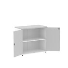 Armário Baixo 02 Portas Pivotante Branco/cinza