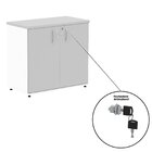 Armário Baixo 02 Portas Pivotante Branco/cinza