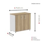 Armário Baixo 02 Portas Pivotante Cinza/noce Naturalle