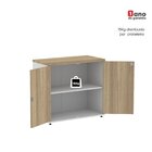 Armário Baixo 02 Portas Pivotante Cinza/noce Naturalle