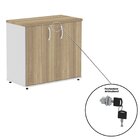 Armário Baixo 02 Portas Pivotante Cinza/noce Naturalle