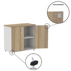 Armário Baixo 02 Portas Pivotante Cinza/noce Naturalle