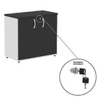 Armário Baixo 02 Portas Pivotante Cinza/preto