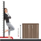 Armário Baixo 02 Portas Pivotante Cinza/walnut