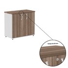Armário Baixo 02 Portas Pivotante Cinza/walnut