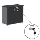 Armário Baixo 02 Portas Pivotante Grafito/preto