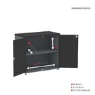 Armário Baixo 02 Portas Pivotante Grafito/preto