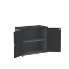 Armário Baixo 02 Portas Pivotante Grafito/preto