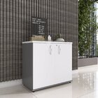 Armário Baixo 2 Portas 73,5x79,2x41 Cm Pivotante Grafito/bran