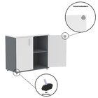 Armário Baixo 2 Portas 73,5x79,2x41 Cm Pivotante Grafito/bran