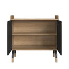 Armário Baixo 2 Portas 80cm Home Office Flexus Hanover/preto