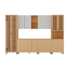 Armário Baixo 80cm Carvalho 2 portas Cinza Cristal Aura 80x40x32cm Luciane