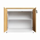 Armário Baixo 80cm Para Escritório 2 Portas Com Chave Puxador