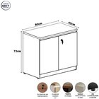 Armário Baixo 80cm Para Escritório 2 Portas Com Chave Puxador