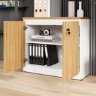 Armário Baixo 80cm Para Escritório 2 Portas Com Chave Puxador