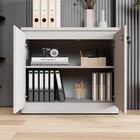 Armário Baixo 80cm Para Escritório 2 Portas Com Chave Puxador