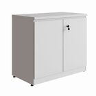 Armário Baixo 80cm Para Escritório 2 Portas Com Chave Puxador