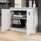 Armário Baixo 80cm Para Escritório 2 Portas Com Chave Puxador