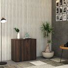 Armário Baixo Com 2 Portas 75x80x42cm Nogal/preto