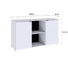 Armário Baixo Com 2 Portas E Nicho 75cm X 135 Cm X 42cm Branco