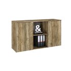 Armário Baixo Com 2 Portas E Nicho 75x135x42cm Carvalho /bran