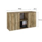 Armário Baixo Com 2 Portas E Nicho 75x135x42cm Carvalho /bran