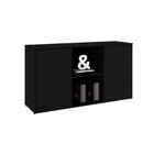 Armário Baixo Com 2 Portas E Nicho 75x135x42cm Preto Onix