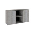 Armário Baixo Com 2 Portas E Nicho 75x135x42cm Snow/preto