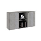 Armário Baixo Com 2 Portas E Nicho 75x135x42cm Snow/preto