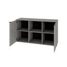 Armário Baixo Com 2 Portas E Nicho 75x135x42cm Snow/preto