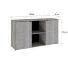 Armário Baixo Com 2 Portas E Nicho 75x135x42cm Snow/preto