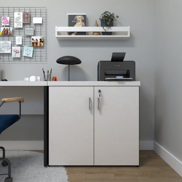 Armário Baixo Com 2 Portas Para Escritório / Home Office Pret