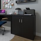 Armário Baixo Com 2 Portas Para Escritório Preto