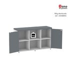 Armário Baixo Com Nicho 2 Portas Pivotante Credenza Branco/gr