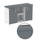 Armário Baixo Com Nicho 2 Portas Pivotante Credenza Branco/gr