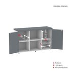 Armário Baixo Com Nicho 2 Portas Pivotante Credenza Branco/gr