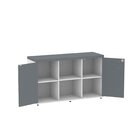 Armário Baixo Com Nicho 2 Portas Pivotante Credenza Branco/gr