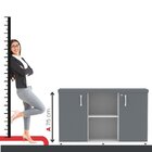 Armário Baixo Com Nicho 2 Portas Pivotante Credenza Branco/gr