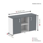 Armário Baixo Com Nicho 2 Portas Pivotante Credenza Branco/gr