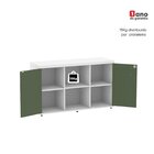 Armário Baixo Com Nicho 2 Portas Pivotante Credenza Branco/sa
