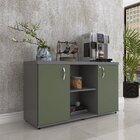 Armário Baixo Com Nicho 2 Portas Pivotante Credenza Grafito/s