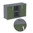 Armário Baixo Com Nicho 2 Portas Pivotante Credenza Grafito/s