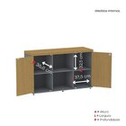 Armário Baixo Com Nicho 2 Portas Pivotante Credenza Grafito/s