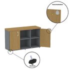 Armário Baixo Com Nicho 2 Portas Pivotante Credenza Grafito/s