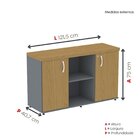 Armário Baixo Com Nicho 2 Portas Pivotante Credenza Grafito/s