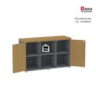 Armário Baixo Com Nicho 2 Portas Pivotante Credenza Grafito/s