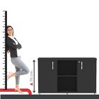 Armário Baixo Com Nicho 2 Portas Pivotante Credenza Preto